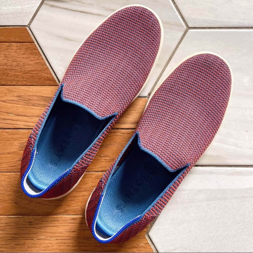 Rothy's The Original Slip On Sneaker In Tangerine Triple Stitch Size 8 1/2